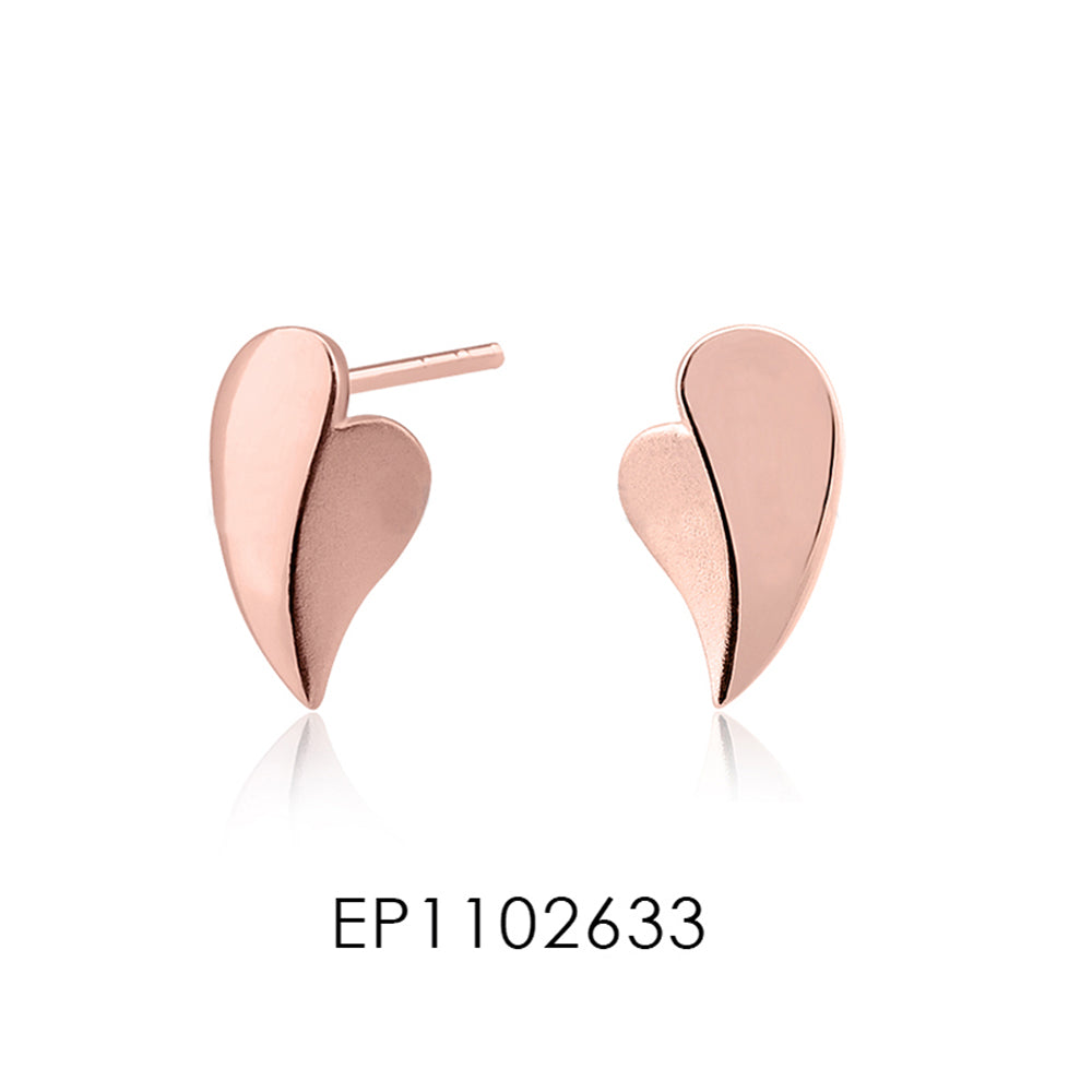 9.9 SALE Geometric Heart earring | ต่างหูหัวใจโรสโกลด์
